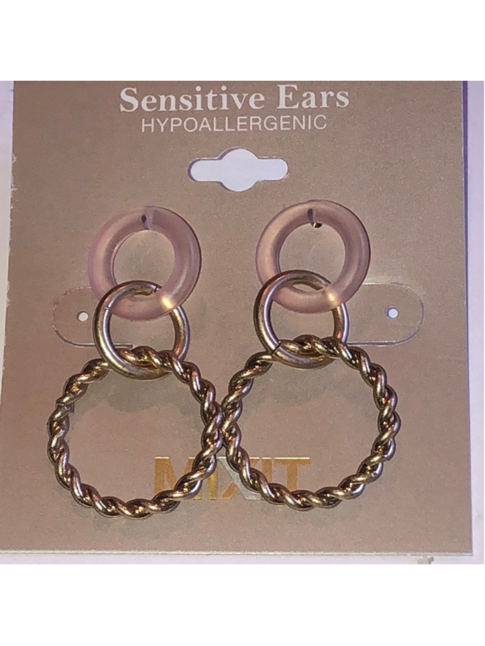 Mix It Gold Tone Frosted Pink Dangling Boho Earrings